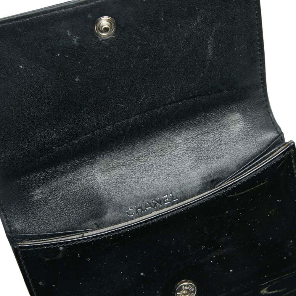 CHANEL Authentic Black Leather Logo Wallet - Picture 6 of 10